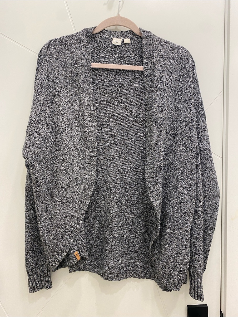 Tentree Open-Front Cardigan Gray Marled Oversized Sweater Women’s Size Large